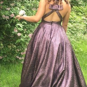 Jovani Metallic Purple ball gown